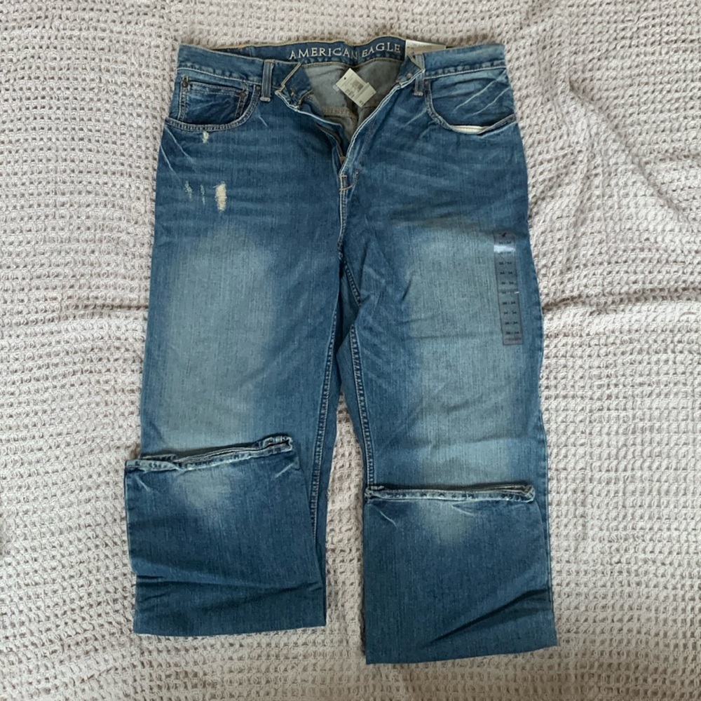 Vintage American eagle low loose, light breaker wash jeans